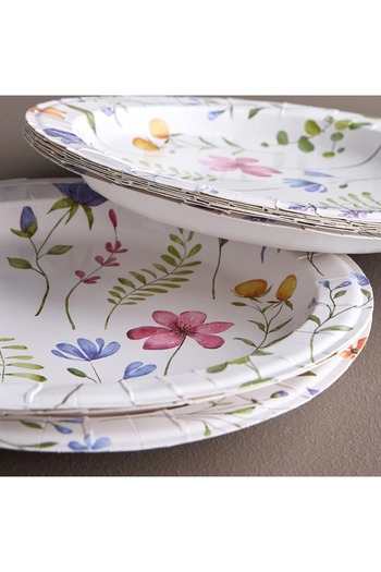 Generic Showerbloom 10-Piece Disposable Dinner Plate Set - 27 cm