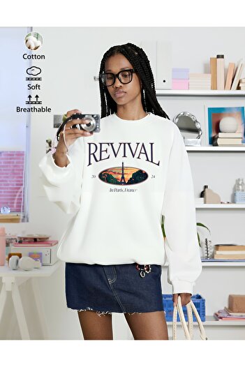 sole stories Μακρυμάνικο φούτερ με στάμπα Premium Oversize Cut
