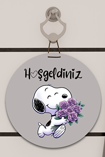Dormot Digital Printing Gray, Standard, Snopy Welcome Themed, Door Ornament, Wall Ornament