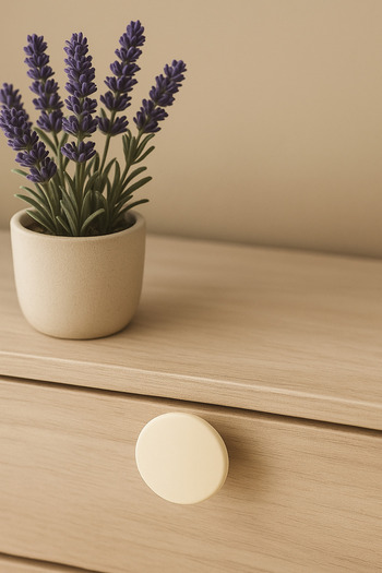 Karan Porselen 5 Pcs Luxury Metal Cream Button Drawer, Cabinet, Kitchen, Cloakroom Handle