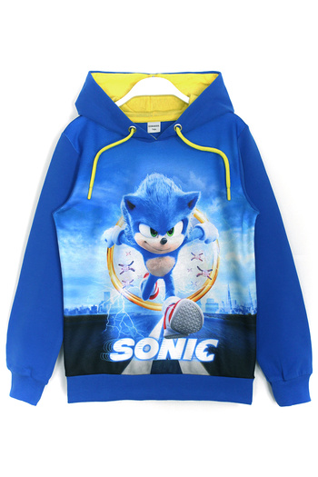 DobaKids Sonic the Hedgehog Children's Sweatshirt Sonic Printed Hoodie Sonic the Hedgehog Model Blue