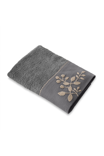Altınbaşak Noble Bamboo Embroidered Hand Towel 50 X 90 Anthracite