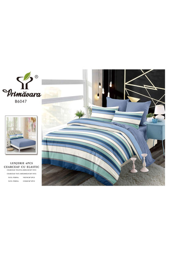 FIONNA.RO Finet Bed Linen With Elastic - Navy Striped