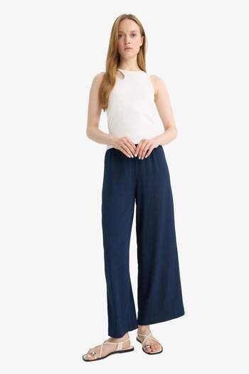 DeFacto Elastic Waist Straight Leg Wrapping Trousers F6166Ax25Sm