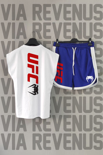 Vordevia Ufc Front and Back Printed Zero Sleeve Sports Tshirt and Custom Sports Shorts Set