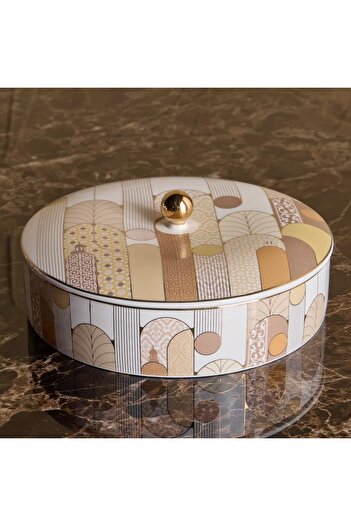 Generic Tamara New Bone China Serving Dish with Lid - 25 cm