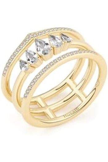 Rosato Sofia Gold Sculptural Ring with Zirconia in 925 Silver