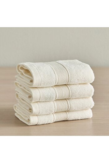 Generic Eco Soft 4-Piece 650 GSM Organic Turkish Cotton Fingertip Towel Set - 30x30 cm starstarstarstarstar