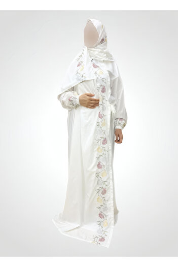 lamsat fn Soft and comfortable embroidered prayer sheet, one piece includes a veil, covers the entire body, one size fits all