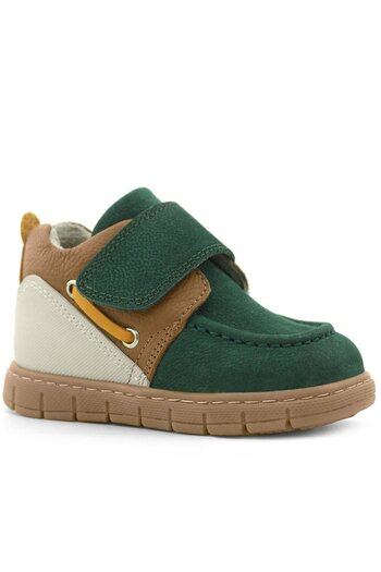 Rakerplus Genuine Leather Green Tan Velcro Baby Boots