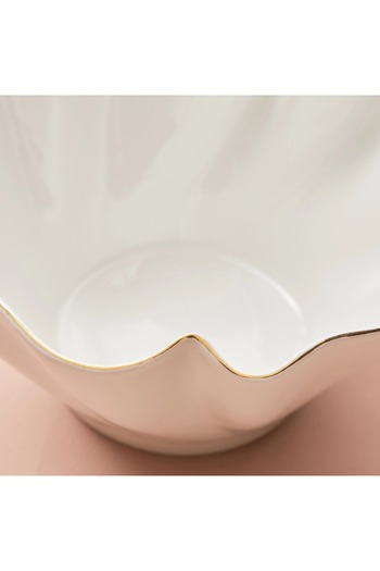 Generic Evren Wavey Porcelain Serving Bowl - 22 cm
