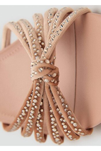 MANGO Woman Strass taşlı kitten topuklu sandalet