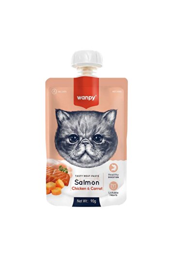 Wanpy Taze Somonlu Ve Tavuklu Kedi Et Ezmesi 90 gr