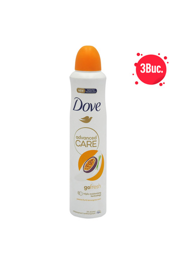 Dove X3 - ANTIPERSPIRANT DEO 250ML ADVANCED CARE FRESH PASSION FRUIT