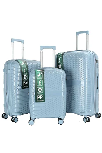 RIMON 3-Piece Expandable PP Luggage Set – Scratch Resistant Suitcases with TSA Lock & Spinner Wheels
