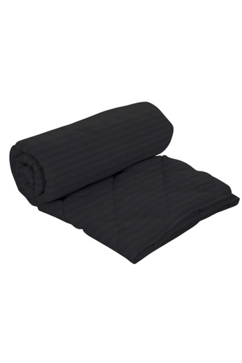 PATONE Winter quilt, 200x220cm, 100% natural wool, polycotton damask, quilted, black