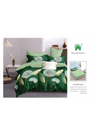 FIONNA.RO Finet Bed Linen With Elastic - Dandelion Green And Reed