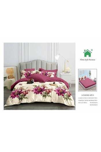 FIONNA.RO Fine Bed Linen With Elastic - Garden Flowers