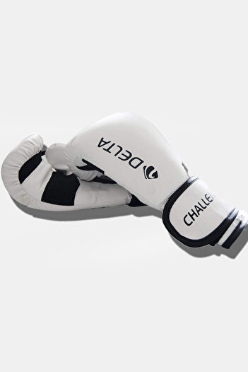 Delta Boxing Gloves 8 oz White Challanger & Kick Boxing, Muay Thai, Sparring Gloves for 45–65 kg Athletes