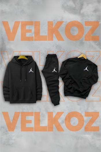 Velkoz - Set de trening BASKET 3 piese WINTER (Hanorac cu glugă și hanorac cu gâtul rotund)