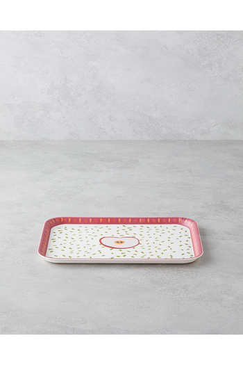 English Home Malic Melamine Non-Slip Tray 20X28.5 cm Red