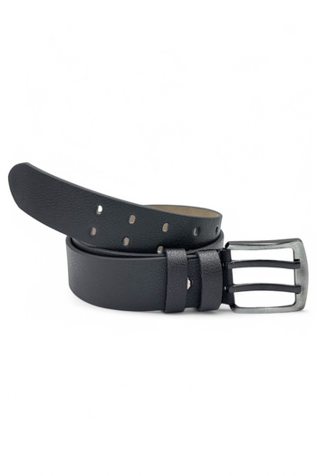 ÖZTÜRK DERİ Double-Lingual Black Leather Men's Belt - Stylish and Durable