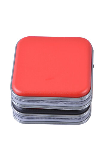 choice2 Red Portable CD Holder Case 40pcs Capacity Disc CD DVD Wallet Storage Organizer Case Holder Square S