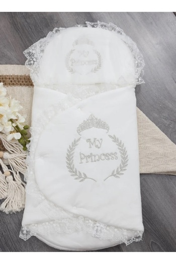 Fun Moment Lace-embellished newborn tuxedo with embroidery