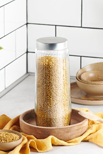 Renga Voca 1500 ml Metal Kapaklı Gravürlü 2'li Cam Kavanoz Seti 131079