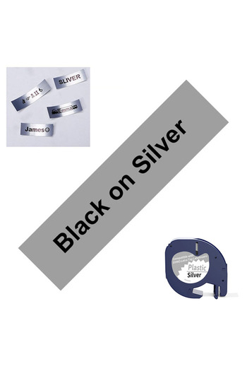 Choice6 Black on Sliver 1pK Compatible Dymo LetraTag Refills Plastic Label Tape work With Dymo LetraTag Labe