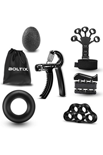 Generic BOLTIX Grip Strength Trainer Kit (6 Pack) with Finger Exerciser, Hand Grip Strengthener, Hand Extens