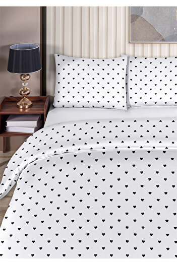 Evim Lovely 100% Cotton Akfil Cotton Double Duvet Cover Set 200X220Cm Black