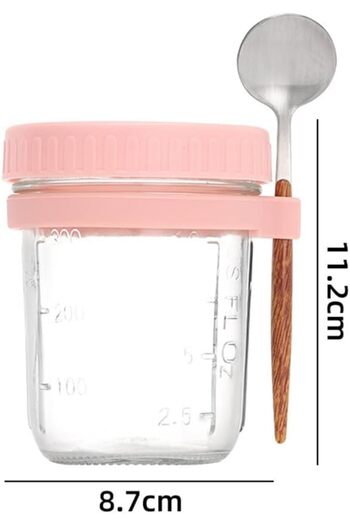 erorex Overnight Oats Jars, Overnight Oats Containers Lids Spoons, 350 Ml Glass Food Storage Containers