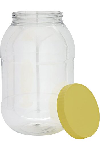 erorex 5L Round Pet Jar Cap, Plastic Container Easy Store Keep Spices, Dry Fruits, Raisins, Chocolates,