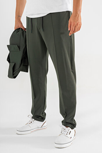 Souris Ανδρικό αθλητικό παντελόνι Jogger Khaki με διπλό πόδι