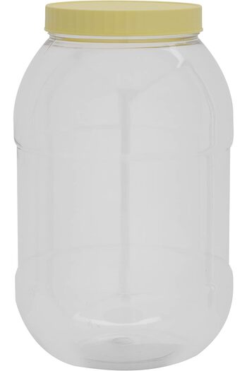 erorex 5L Round Pet Jar Cap, Plastic Container Easy Store Keep Spices, Dry Fruits, Raisins, Chocolates,