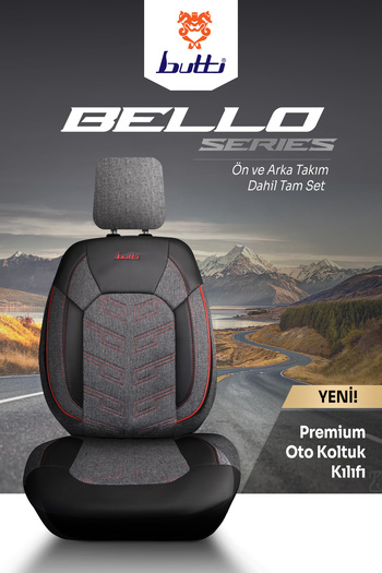 BUTTİ Bello Series Linen Fabric Premium Car Seat Cover |   Full Set with Orthopedic Support, Front and Back