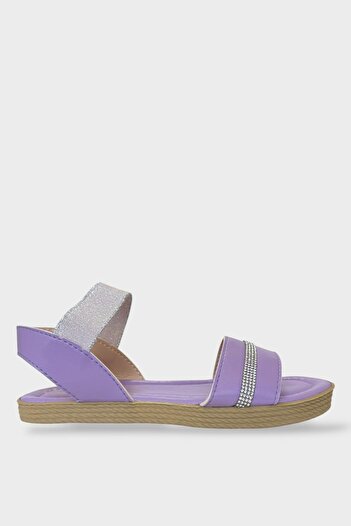 Liger Women's Stone Single Strap Rubber Detailed Sandals Lilac