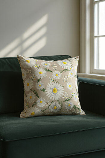 Premier Home Duck Daisy Throw Pillow Cover Beige 40X40