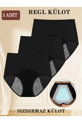 Sh Mağazacılık 3-Piece Noleak ™   Smart Menstrual Panties – Stay Dry and Confident All Day Long, Even While Sleeping!