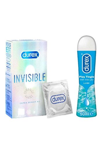 Durex Invisible Extra Sensitive Condoms 12 and Play Tingle 50ml Lube