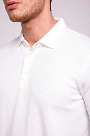 Valiberta Ανδρικό φούτερ Ridley Regular Fit Doubleface Interlock Polo Neck - Λευκό