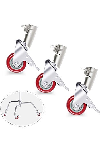 NEEWER 3 Packs Professional Swivel Caster Wheels Set with 75mm Diameter, Durable Metal Construction