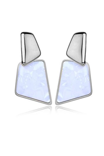Klips Concept Detail Asymmetrical Cut Steel Earrings