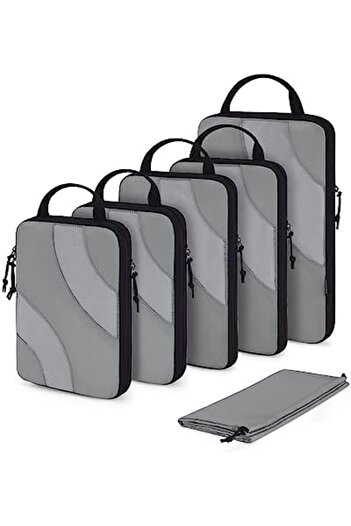 BAGSMART Compression Packing Cubes, 6 Set Travel Packing Cubs for Carry on Suitcases