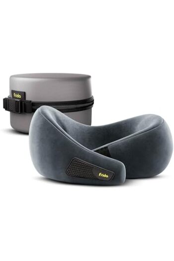 FRIDO Travel Neck Pillow, 100% Hi-Per Foam, Lightweight Neck Support Pillow, Memory Foam Car Neck Pi