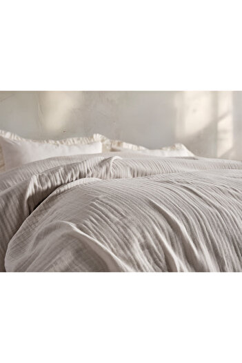 Doqu Home Natura Muslin Multi-Purpose Cover Single Bed Light Gray