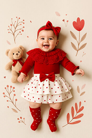 Ozz Baby Baby Girl Newborn (3-6)(9-12) Months Helena 4-Piece Set
