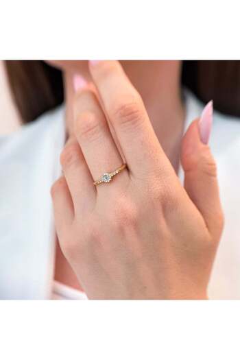 Bijuteria SORELLY Inel de Logodna Aur 14k cu Diamante 0.131ct 14