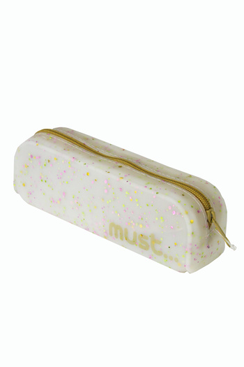 MUST 585643 Transparent Colored Silicone Pencil Case
